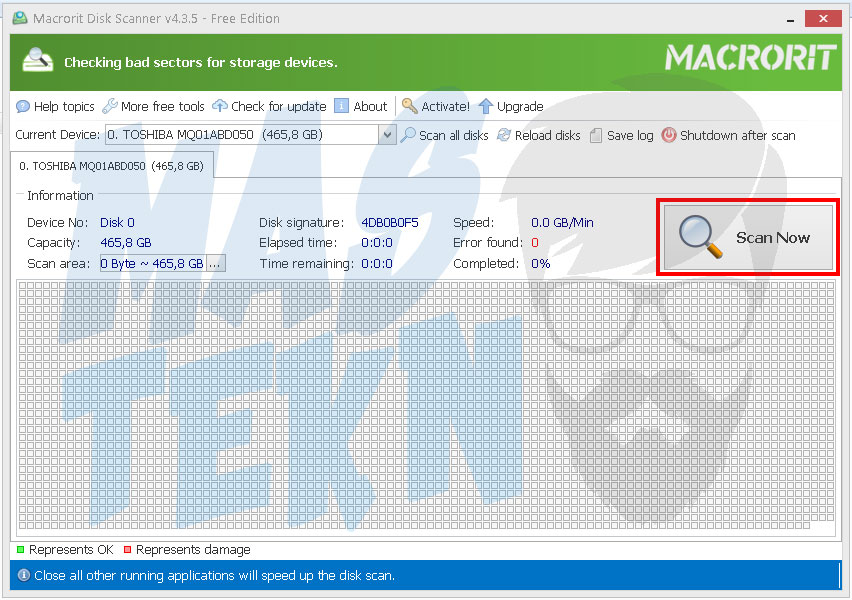 Buka Software Macrorit Disk Scanner dan Lakukan Scan