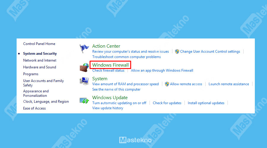 cara mematikan firewall lewat control panel 3