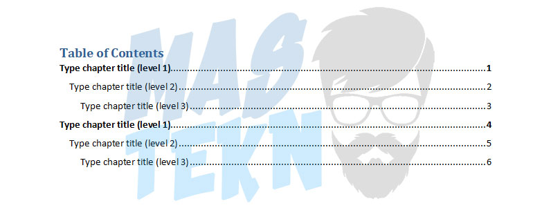 cara membuat daftar isi otomatis 2