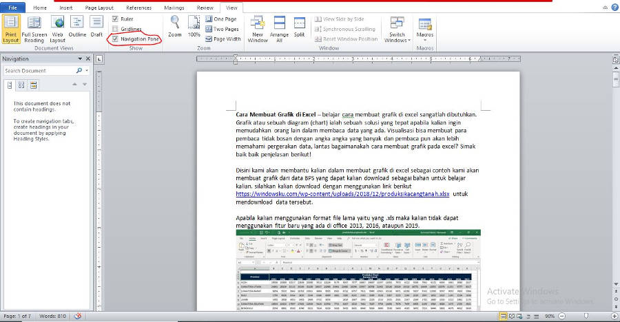 cara membuat daftar isi word