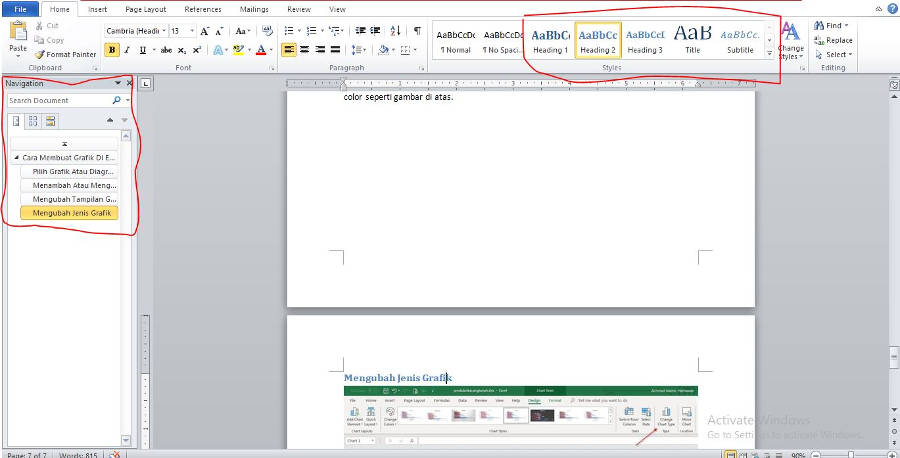 cara membuat daftar isi word