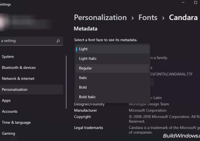 mengubah font windows