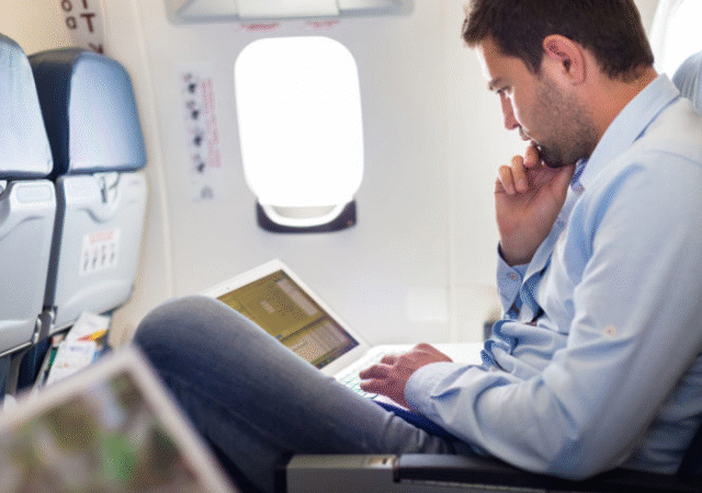 airplane mode laptop banner