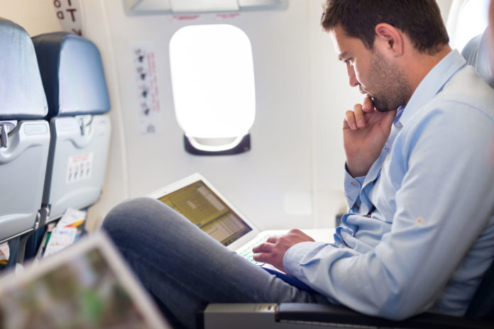 airplane mode laptop banner